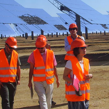 Sustainability students in Spanish solar field